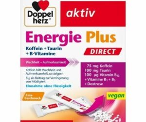 Doppelherz Aktiv Energie Plus direkt kofein + taurin + vitamin B vrećice a20