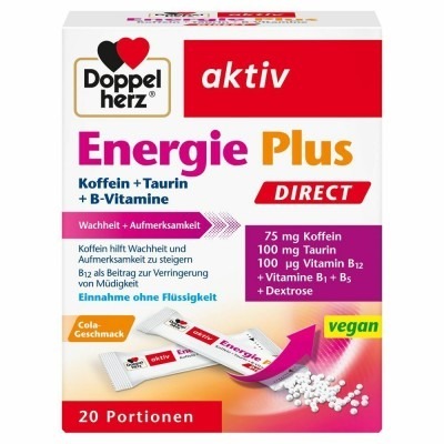 Doppelherz Aktiv Energie Plus direkt kofein + taurin + vitamin B vrećice a20