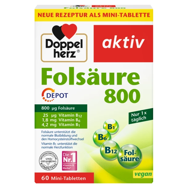 Doppelherz Aktiv Folna kiselina 800 DEPOT+B1+B6+B12+C+E tablete a60