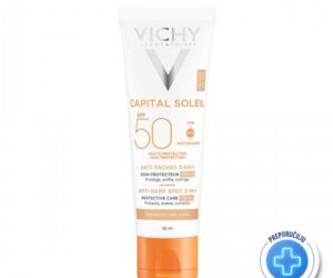 Vichy Capital Soleil - Obojena zaštitna krema 3 U 1 SPF 50+ - protiv tamnih mrlja
