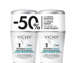 Vichy Dezodorans - Roll-on Invisible Resist Detranspirant protiv znojenja - 72h zaštite - Duo pakovanje 2x50ml